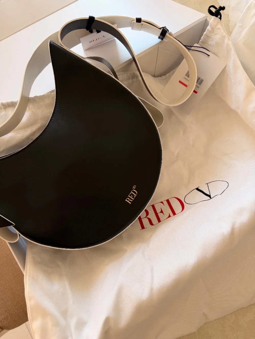 NWT REDValentino Black U shaped Purse w/ Dust bag & Box